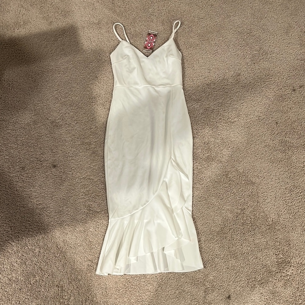 Boohoo Strappy Frill Hem Midi Dress